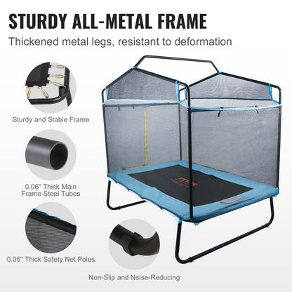 6-Foot Kids Trampoline with Safety Net and Gymnastics Bar for Indoor/Outdoor Use