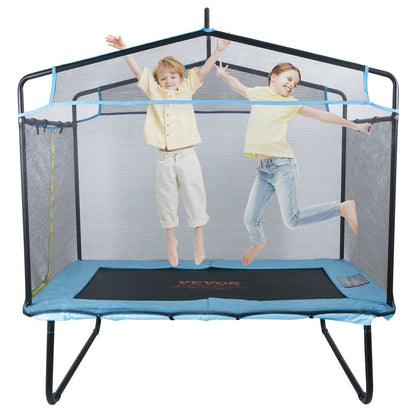 6-Foot Kids Trampoline with Safety Net and Gymnastics Bar for Indoor/Outdoor Use