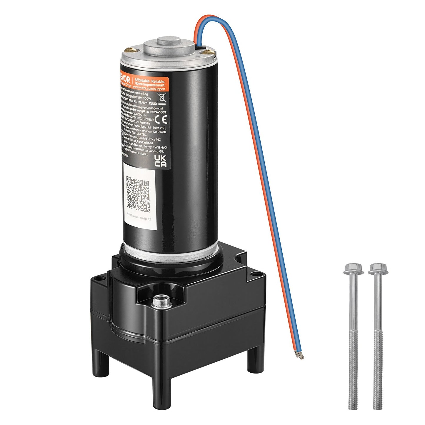 RV 5th Wheel Landing Gear Motor, Replaces LG-142178, 2500 kg Capacity, 300W RV Fifth Wheel Power Landing Gear Motor Compatible with Lippert Venture, Atwood, Stromberg Carlson Systems, Black