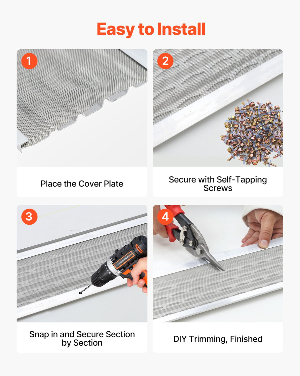 Gutter Guard, 127mm Aluminum Gutter Cover with Stainless Steel Micro Mesh, Heavy-Duty 30.48m Length, 1.02mm Thickness, Leaf Guard for Debris and Pine Needles, Easy DIY, Screws Include, 20 PCS