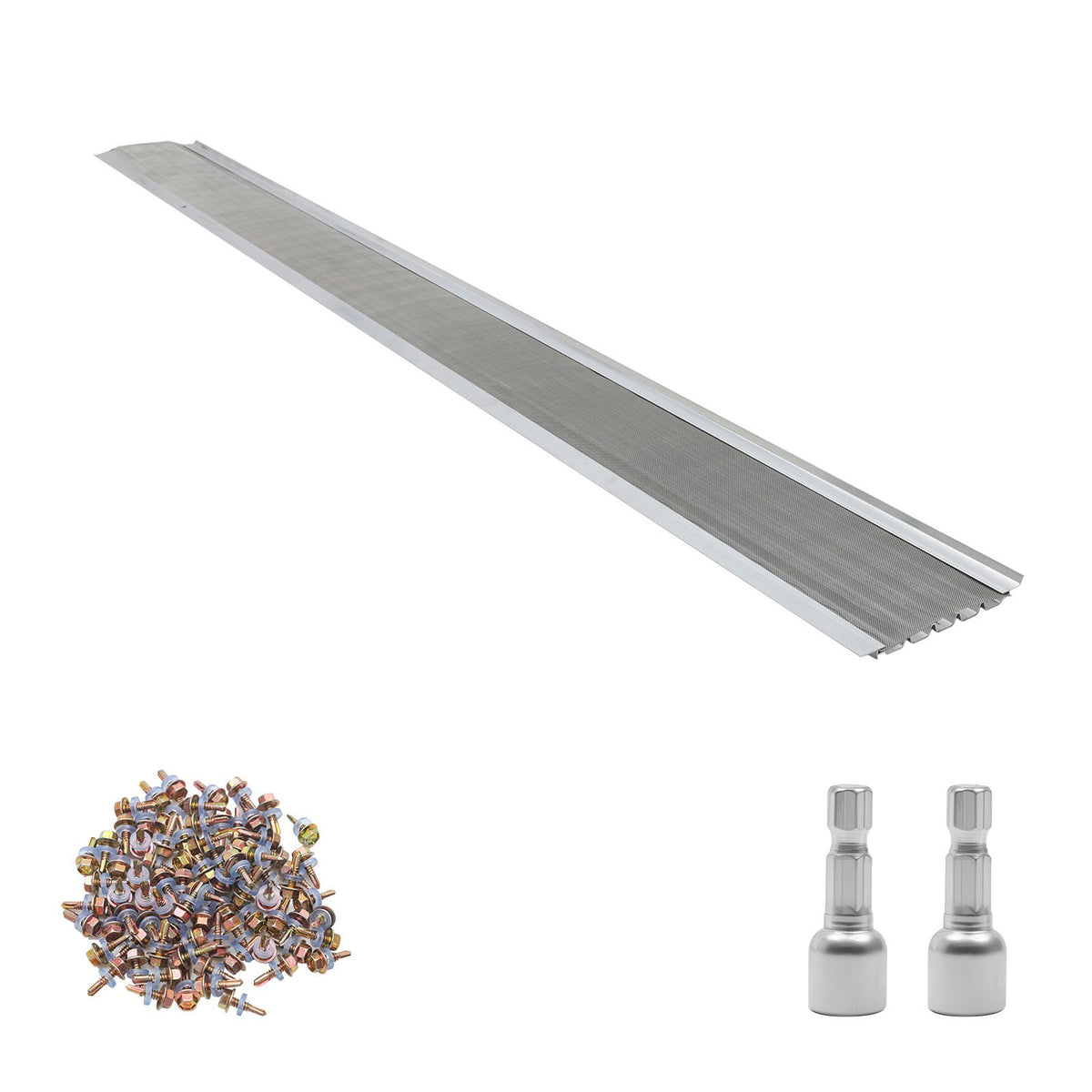 Gutter Guard, 127mm Aluminum Gutter Cover with Stainless Steel Micro Mesh, Heavy-Duty 30.48m Length, 1.02mm Thickness, Leaf Guard for Debris and Pine Needles, Easy DIY, Screws Include, 20 PCS