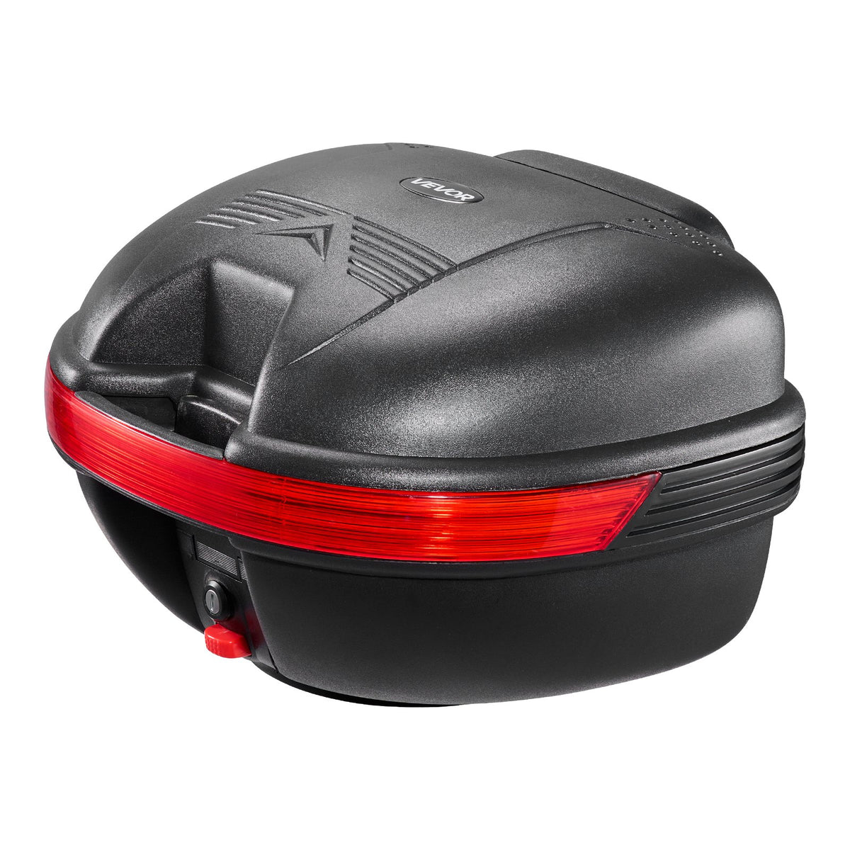 Motorcycle Top Case 30L Universal Waterproof PP Motorcycle Tail Case, Detachable Motorbike Top Box with Security Lock & Backrest for Luggage Storage