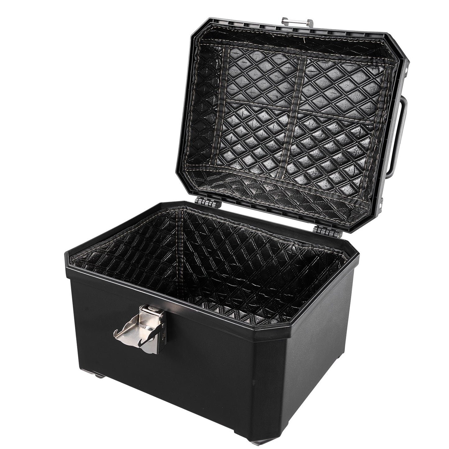Motorcycle Top Case 45L Universal Waterproof ABS Motorcycle Tail Case, Detachable Motorbike Top Box with Security Lock & Leather Liner for Luggage Storage