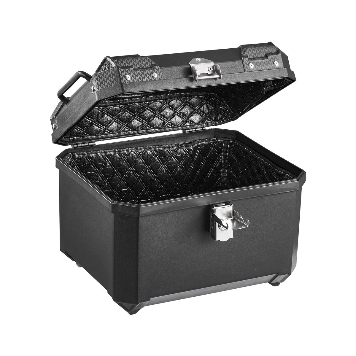 Motorcycle Top Case 45L Universal Waterproof ABS Motorcycle Tail Case, Detachable Motorbike Top Box with Security Lock & Leather Liner for Luggage Storage