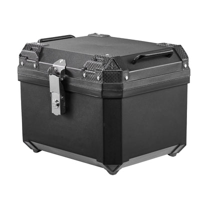 Motorcycle Top Case 45L Universal Waterproof ABS Motorcycle Tail Case, Detachable Motorbike Top Box with Security Lock & Leather Liner for Luggage Storage