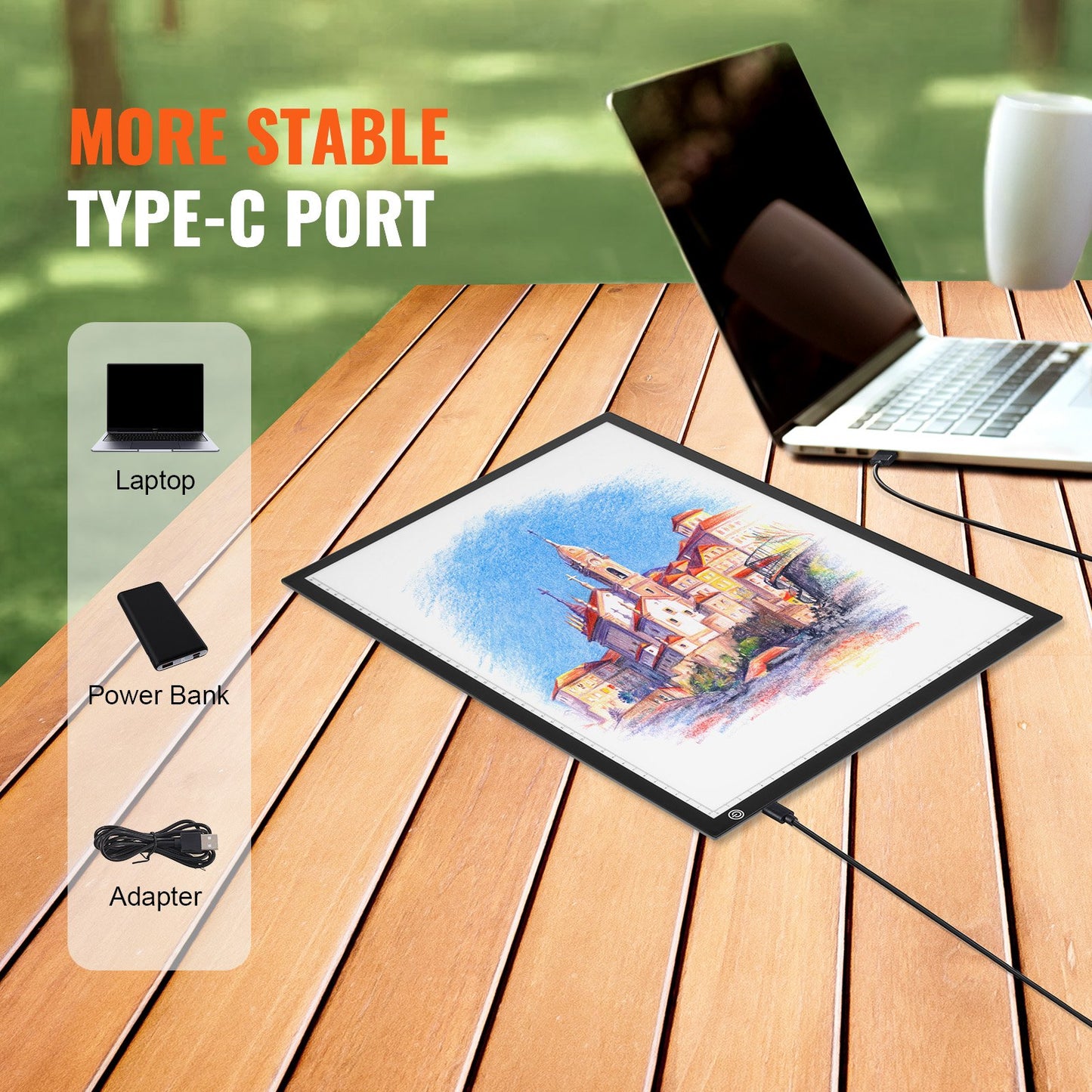 Light Board, A3 LED Light Pad with 3 Level Dimmable Brightness, USB Powered Light Table for Tracing, Light Box for Diamond Painting, Animation, Sketching, Drawing, Stenciling, Artists (Black)