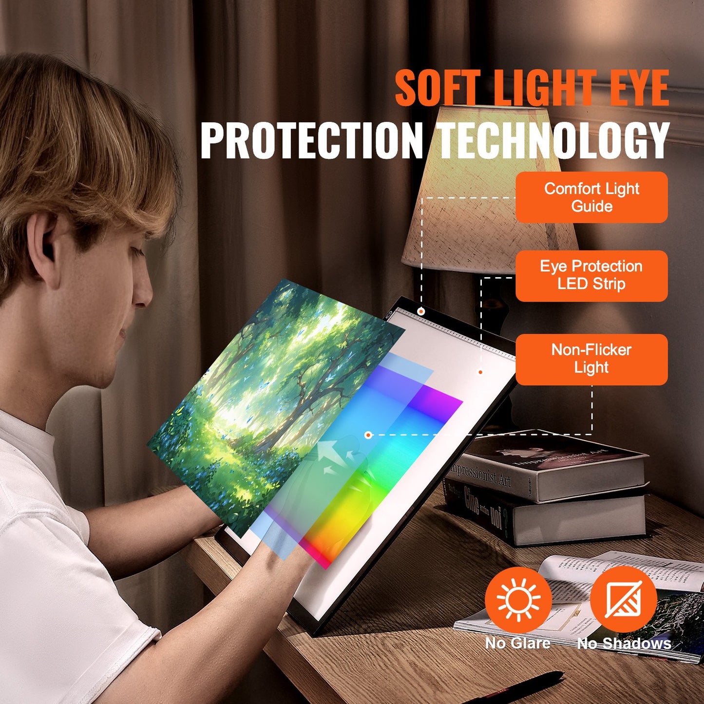 Light Board, A3 LED Light Pad with 3 Level Dimmable Brightness, USB Powered Light Table for Tracing, Light Box for Diamond Painting, Animation, Sketching, Drawing, Stenciling, Artists (Black)
