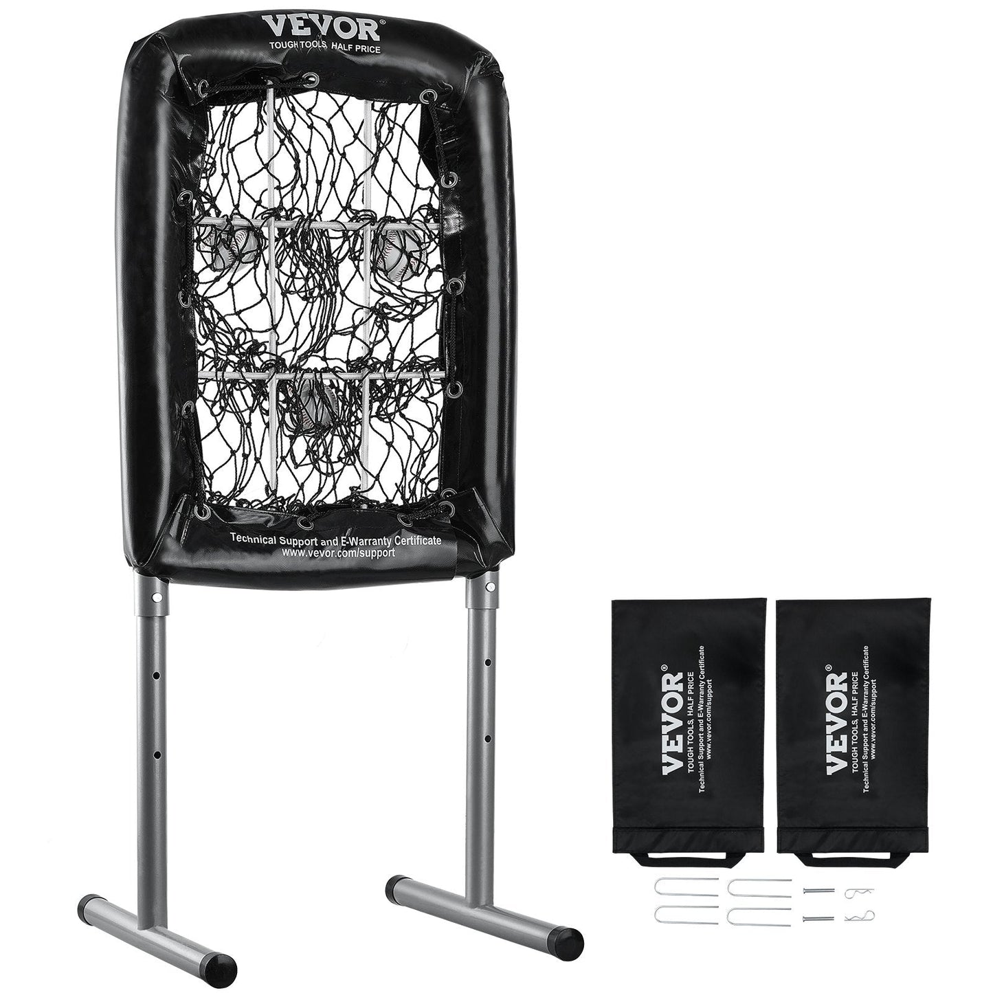 9-Pocket Baseball & Softball Pitching Net with Adjustable Height, 0.53m x 0.74m