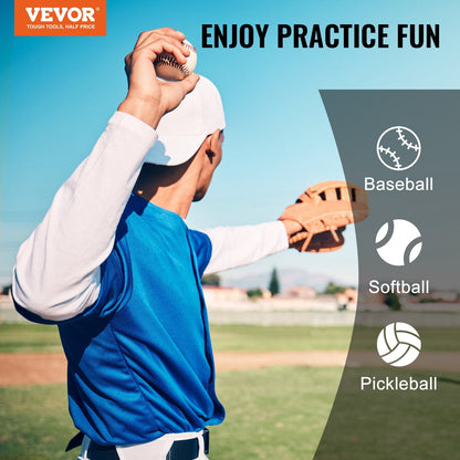 Adjustable 9-Pocket Baseball Softball Pitching Net with Rebound Feature, 0.7x0.7m
