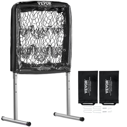VEVOR 9 Hole Baseball Softball Pitching Net 9 Pocket Hitting Practice 28"x27"