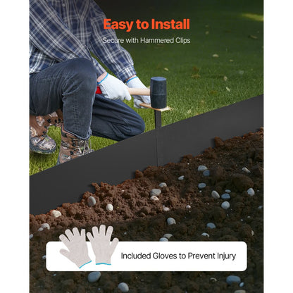 Steel Landscape Edging 4 Packs 40 x 6 in Rust-Resistant Pathway Divider