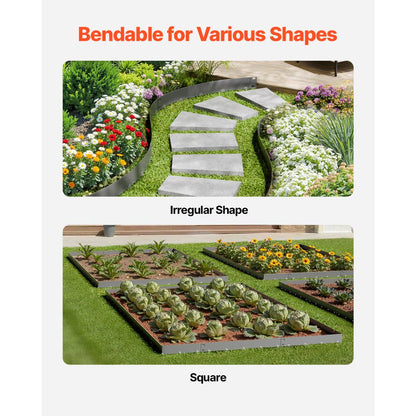 Steel Landscape Edging 5 Packs 39 x 3in Rust-Resistant for Yard Dark Gray