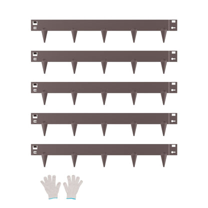 Steel Landscape Edging 5 Packs 39 x 3in Rust-Resistant for Yard Brown