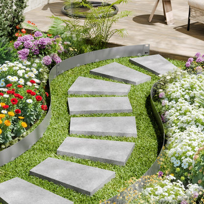 Steel Landscape Edging 5 Packs 39 x 4in Rust-Resistant for Yard Dark Gray