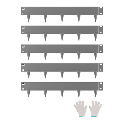 Steel Landscape Edging 5 Packs 39 x 4in Rust-Resistant for Yard Dark Gray