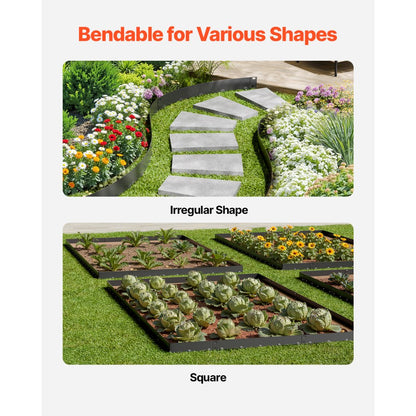 VEVOR Steel Landscape Edging 5 Packs 39 x 5in Rust-Resistant for Yard Black