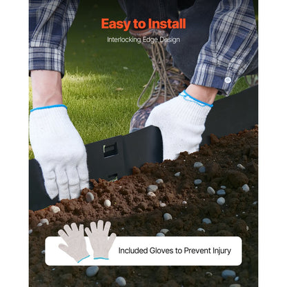 VEVOR Steel Landscape Edging 5 Packs 39 x 5in Rust-Resistant for Yard Black