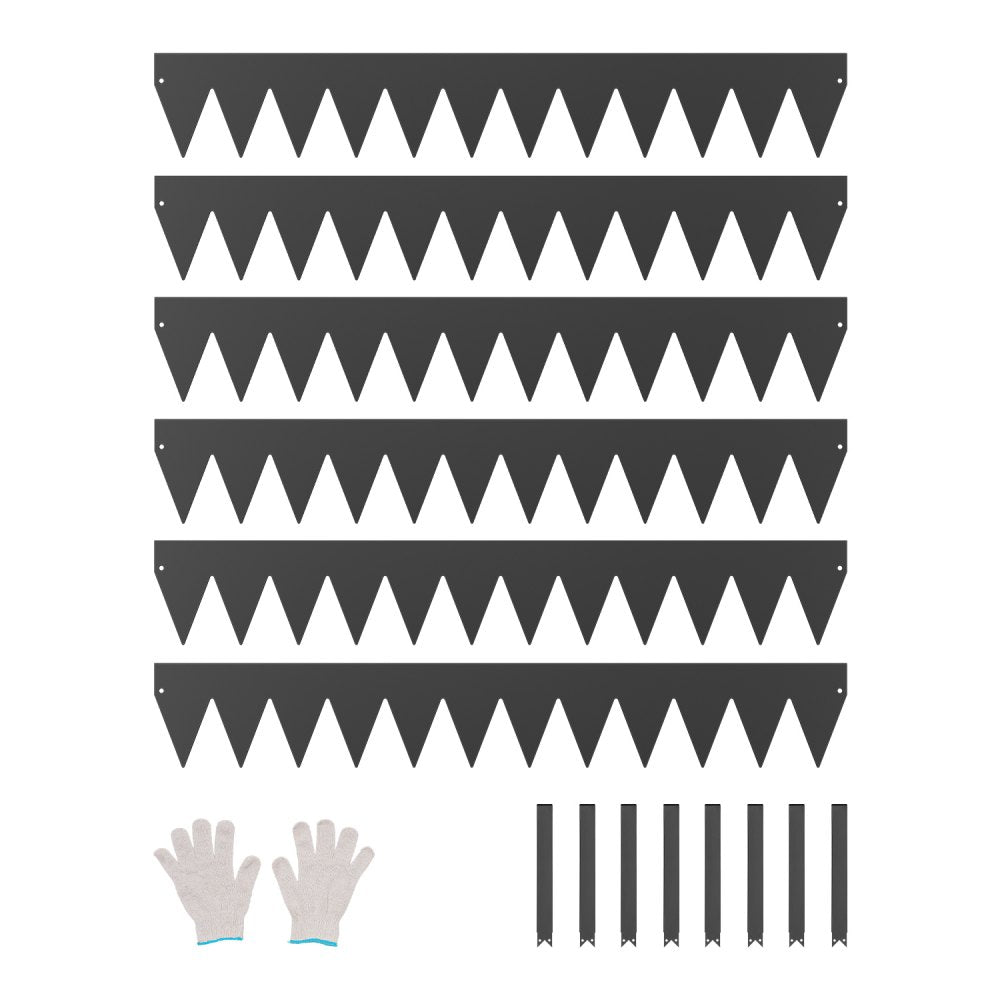 Steel Landscape Edging 6 Packs 40 x 6in Rust-Resistant for Yard Black