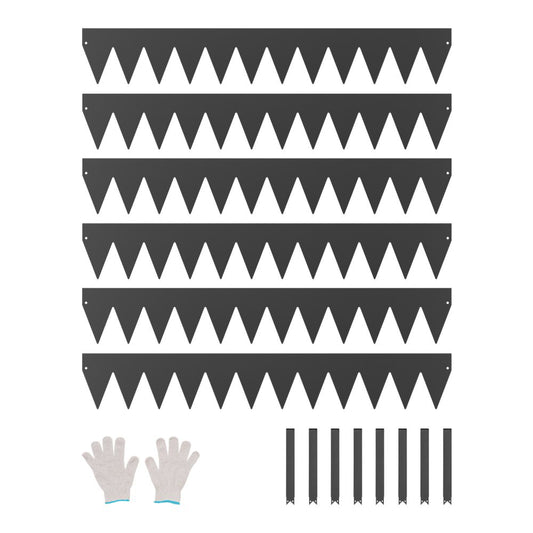 Steel Landscape Edging 6 Packs 40 x 6in Rust-Resistant for Yard Black