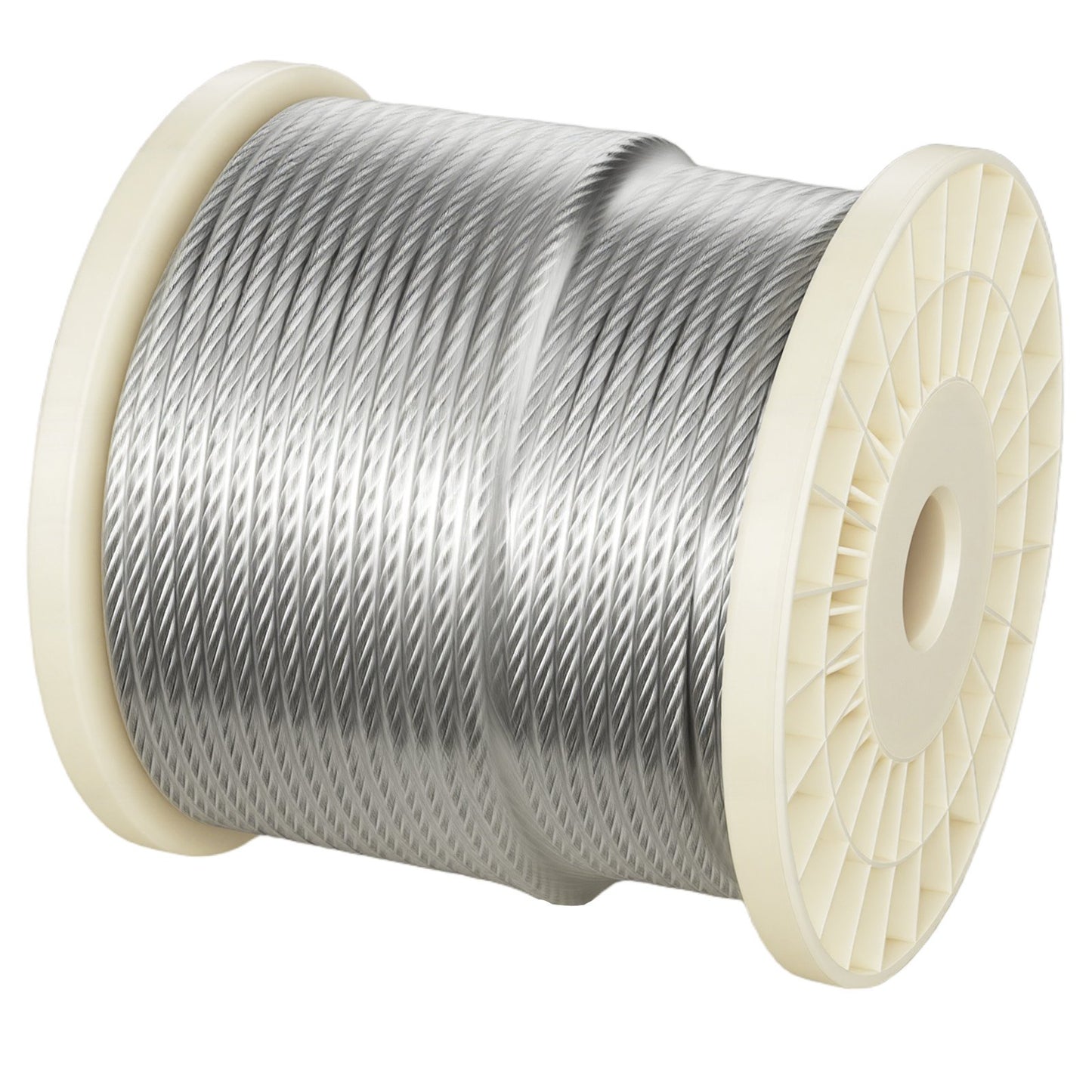 6.35 mm Wire Rope, 76.2 m Length, Zinc Galvanized Carbon Steel Cable with Gloves, 31.1 kN Breaking Strength, 7 x 19 Strands Construction, Wire Cable for Deck Railing System, Garden Trellis