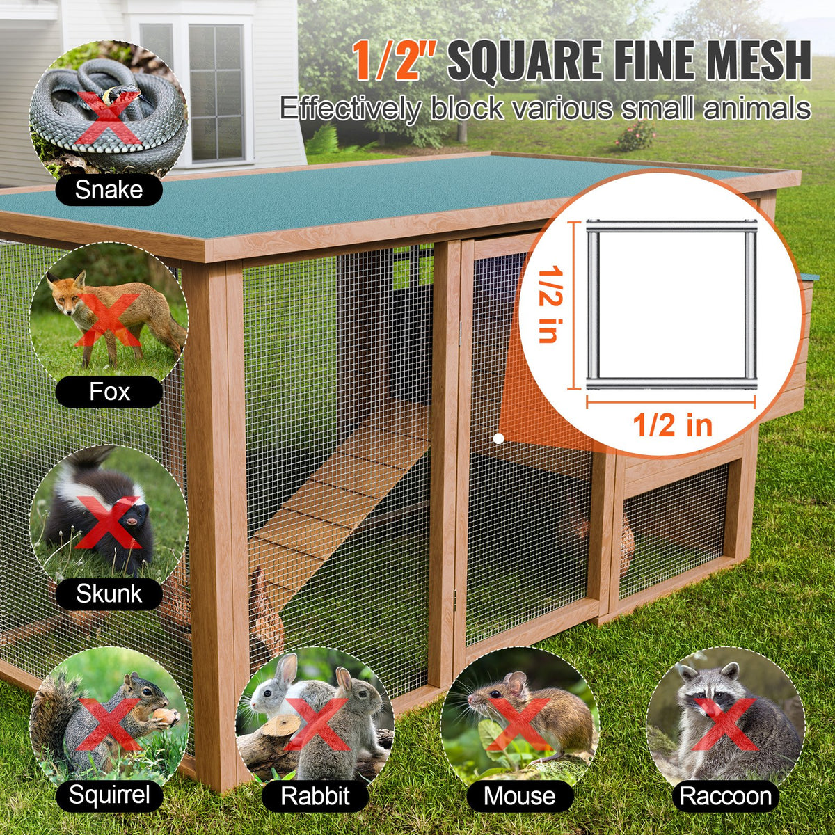 Hardware Cloth 12.7 mm 610 mm x 7.62 m 19 Gauge Chicken Wire Fence, Hot-Dip Galvanized After Welding Metal Wire Mesh Roll, Garden Plant Welded Fencing Roll Supports Poultry Netting Cage Fence