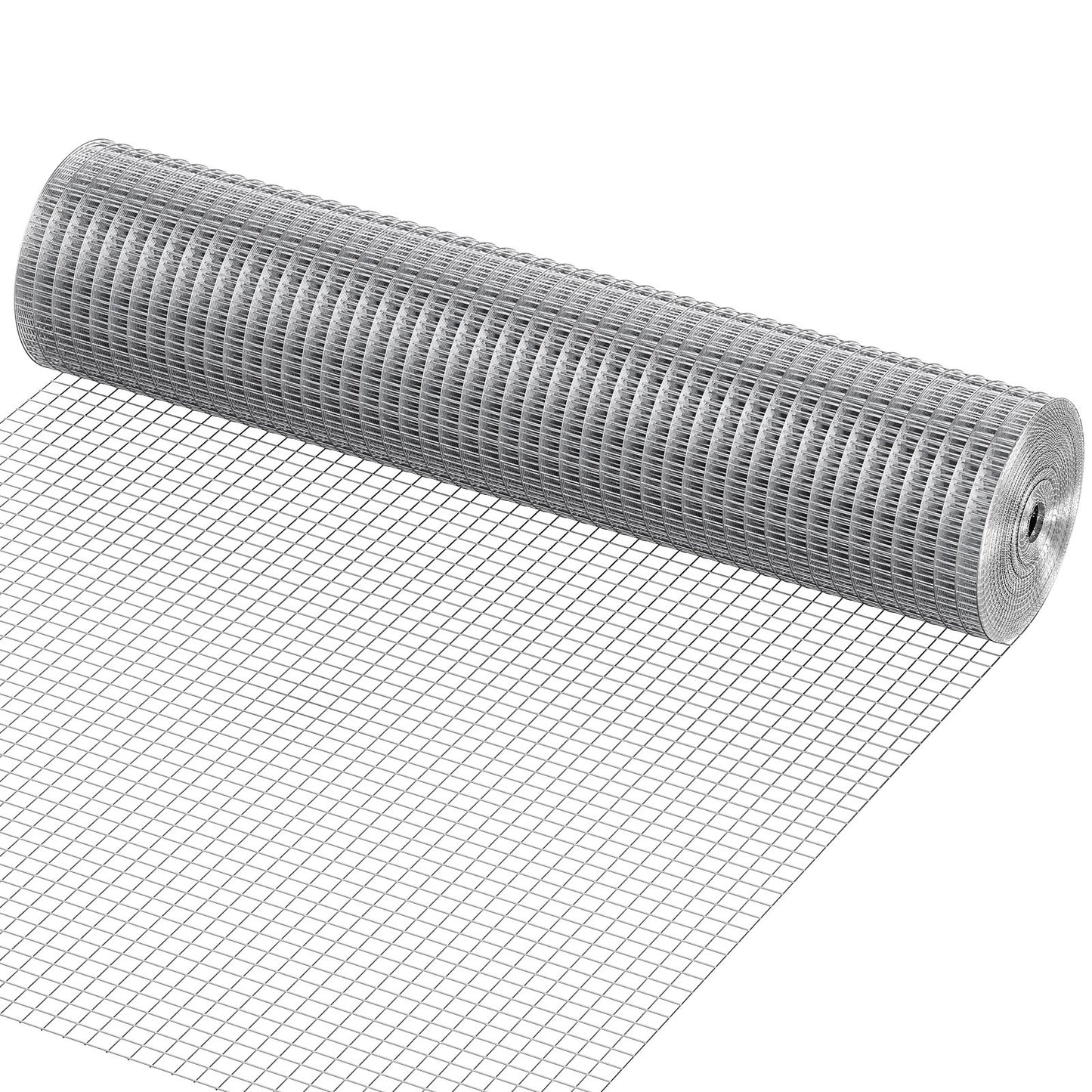 Hardware Cloth 12.7 mm 610 mm x 7.62 m 19 Gauge Chicken Wire Fence, Hot-Dip Galvanized After Welding Metal Wire Mesh Roll, Garden Plant Welded Fencing Roll Supports Poultry Netting Cage Fence