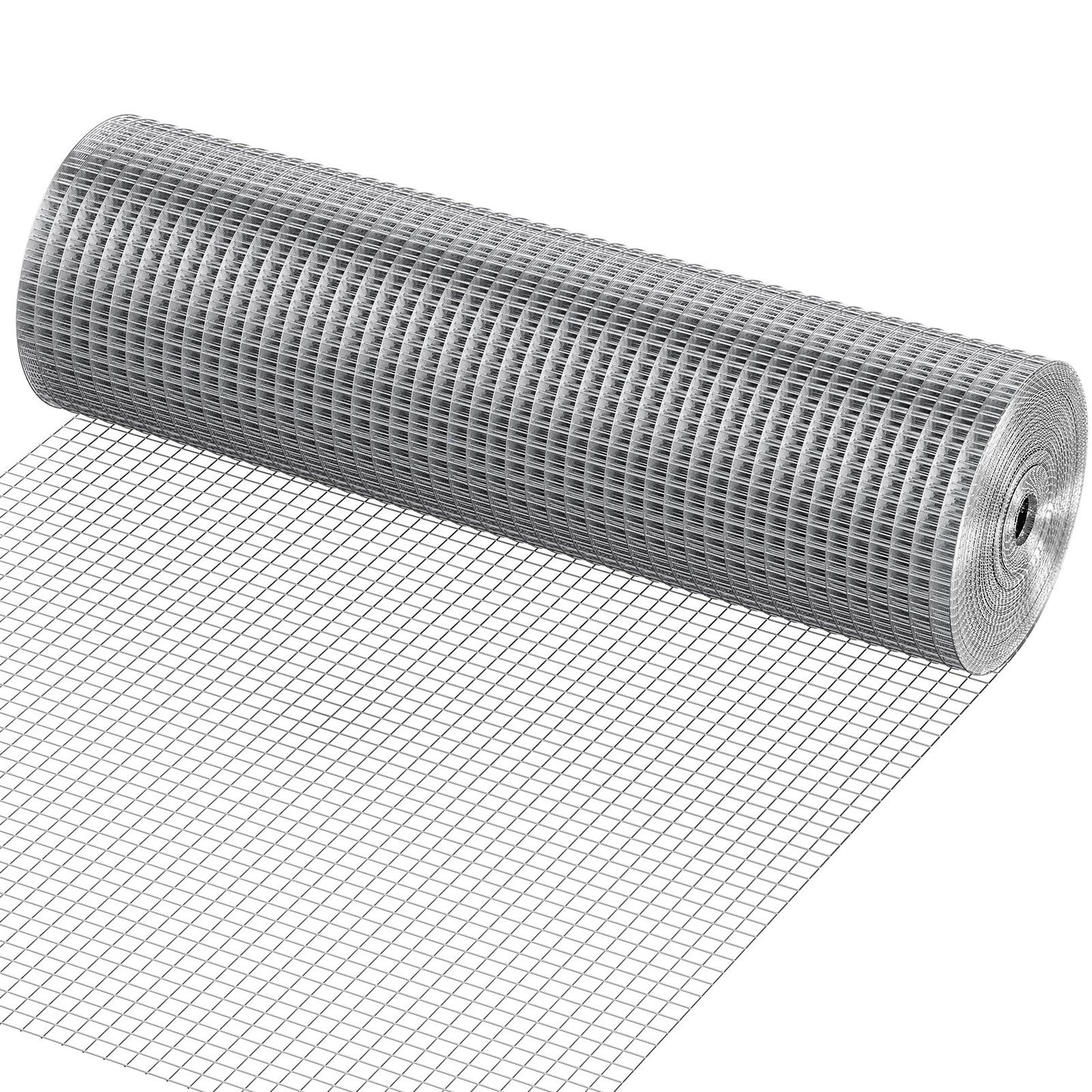Hardware Cloth 12.7 mm 610 mm x 15.24 m 19 Gauge Chicken Wire Fence, Hot-Dip Galvanized After Welding Metal Wire Mesh Roll, Garden Plant Welded Fencing Roll Supports Poultry Netting Cage Fence