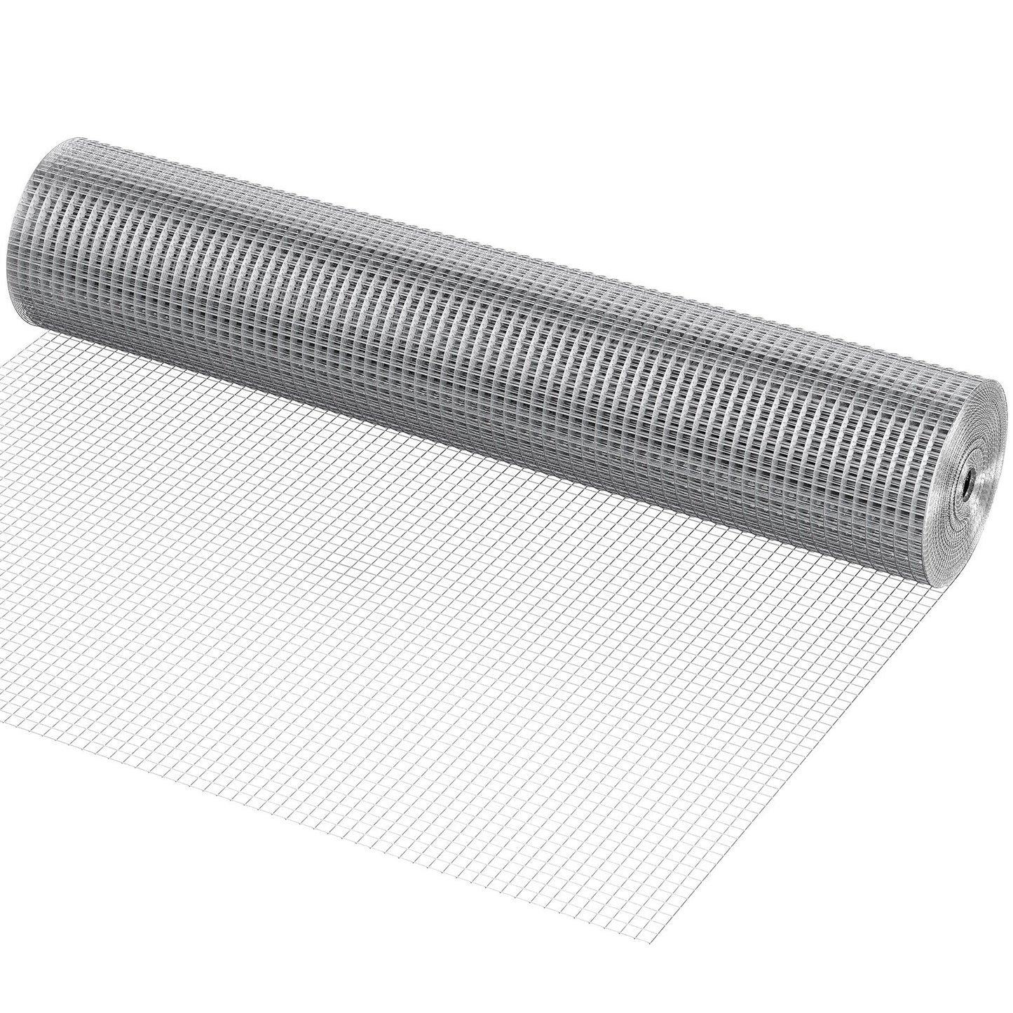 Hardware Cloth 12.7 mm 915 mm x 15.24 m 19 Gauge Chicken Wire Fence, Hot-Dip Galvanized After Welding Metal Wire Mesh Roll, Garden Plant Welded Fencing Roll Supports Poultry Netting Cage Fence