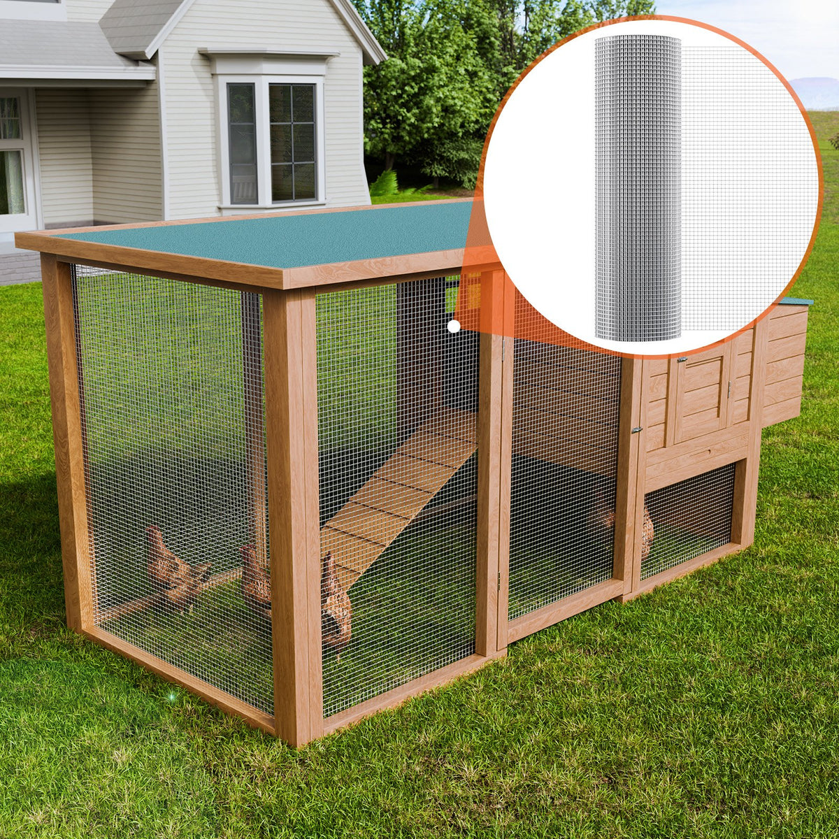 Hardware Cloth 12.7 mm 915 mm x 30.48 m 19 Gauge Chicken Wire Fence, Hot-Dip Galvanized After Welding Metal Wire Mesh Roll, Garden Plant Welded Fencing Roll Supports Poultry Netting Cage Fence
