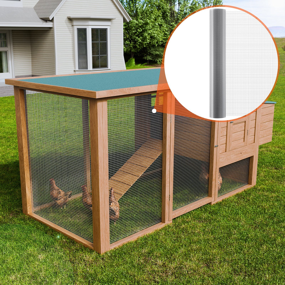 Hardware Cloth 12.7 mm 1220 mm x 15.24 m 19 Gauge Chicken Wire Fence, Hot-Dip Galvanized After Welding Metal Wire Mesh Roll, Garden Plant Welded Fencing Roll Supports Poultry Netting Cage Fence