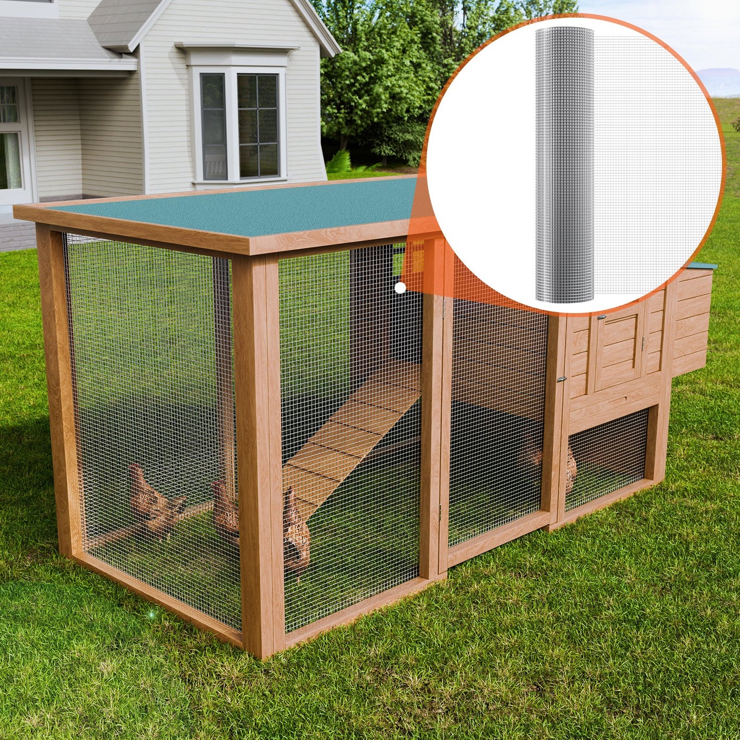 Hardware Cloth 12.7 mm 1220 mm x 30.48 m 19 Gauge Chicken Wire Fence, Hot-Dip Galvanized After Welding Metal Wire Mesh Roll, Garden Plant Welded Fencing Roll Supports Poultry Netting Cage Fence