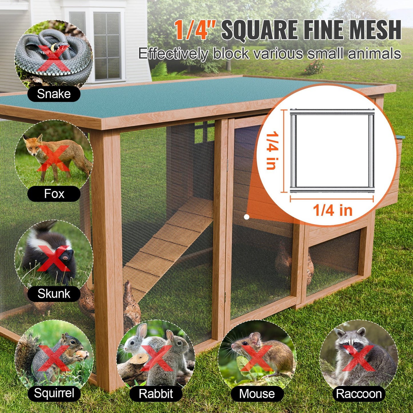 Hardware Cloth 6.35 mm 915 mm x 30.48 m 23 Gauge Chicken Wire Fence, Hot-Dip Galvanized After Welding Metal Wire Mesh Roll, Garden Plant Welded Fencing Roll Supports Poultry Netting Cage Fence