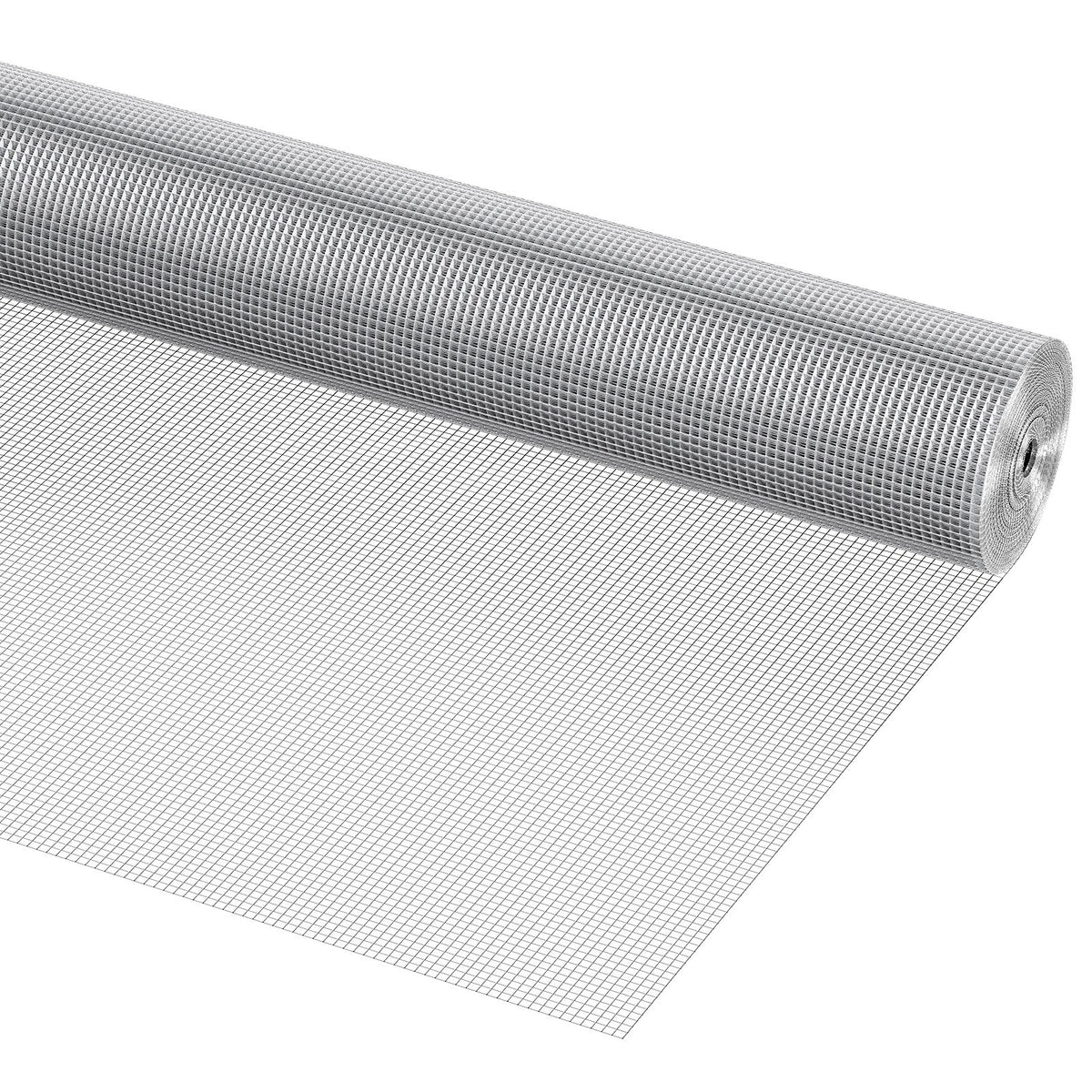 Hardware Cloth 6.35 mm 1220 mm x 15.24 m 23 Gauge Chicken Wire Fence, Hot-Dip Galvanized After Welding Metal Wire Mesh Roll, Garden Plant Welded Fencing Roll Supports Poultry Netting Cage Fence