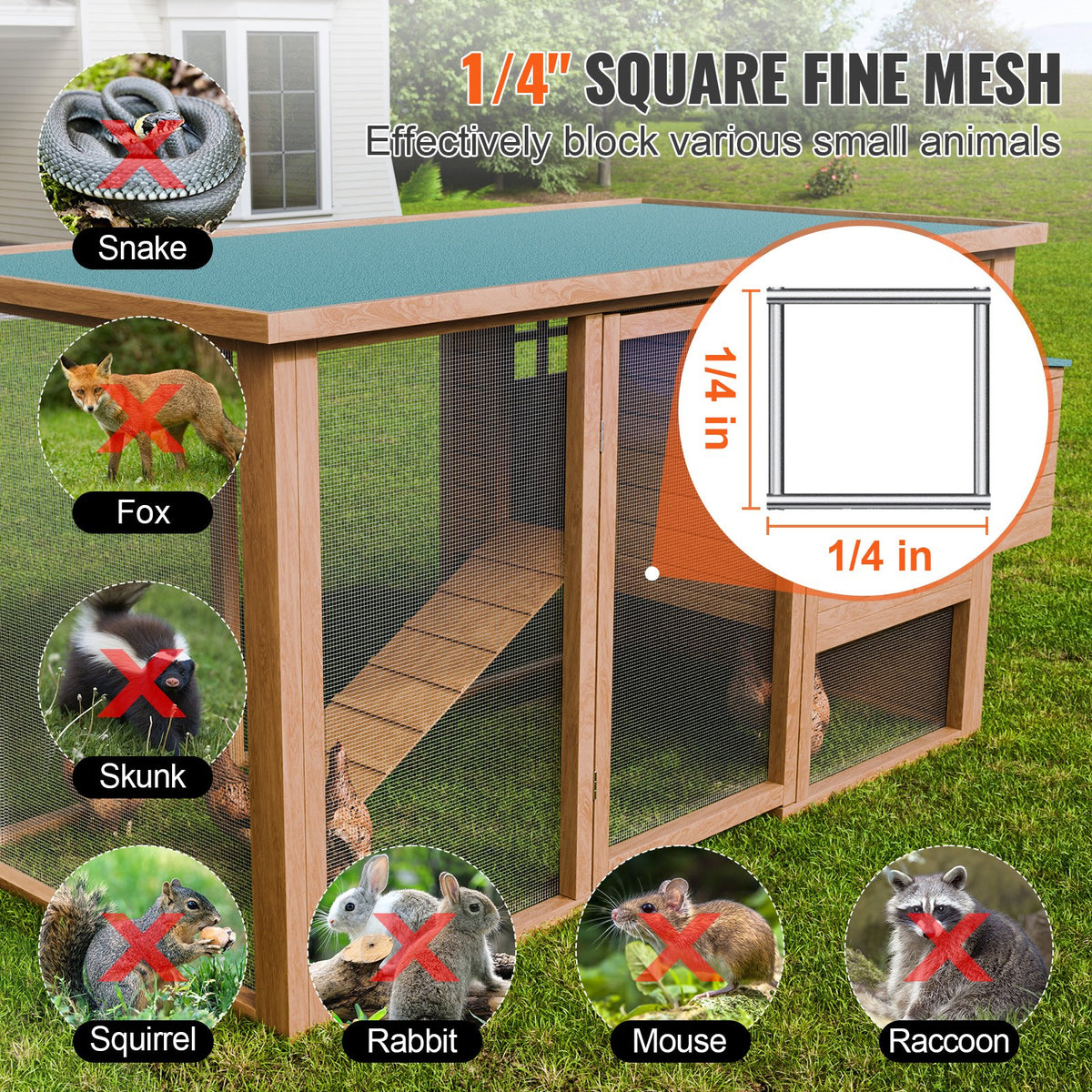 Hardware Cloth 6.35 mm 1220 mm x 30.48 m 23 Gauge Chicken Wire Fence, Hot-Dip Galvanized After Welding Metal Wire Mesh Roll, Garden Plant Welded Fencing Roll Supports Poultry Netting Cage Fence