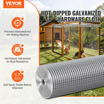 Galvanized Steel Wire Mesh Roll, 610mm x 30.48m, 12.2kg, 19 Gauge