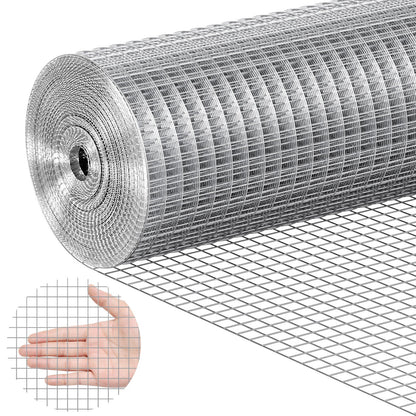 VEVOR Hardware Cloth, 12.7mm 610mm×7.62m 19 Gauge, Hot Dipped Galvanized Wire Mesh