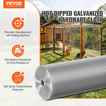 Galvanized Steel Wire Mesh Roll, 6.35mm, 0.91m x 30.48m, for Fencing & Cages