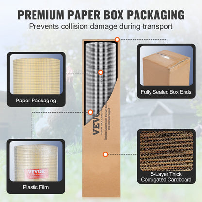 Galvanized Steel Wire Mesh Roll, 6.35mm Mesh, 915mm x 15.24m, 7.3kg