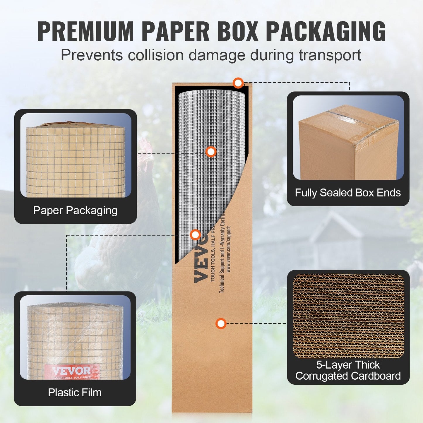 Galvanized Wire Mesh Roll, 12.7mm x 1220mm x 30.48m, 19 Gauge, for Fencing