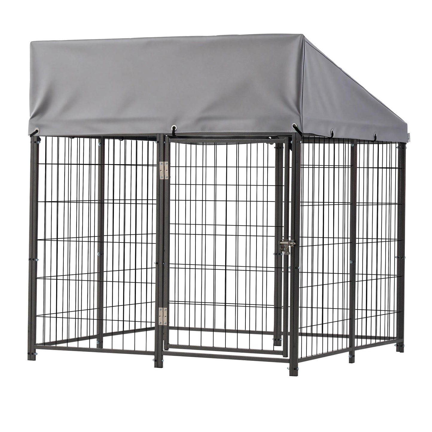 Outdoor Dog Kennel, 1.12 x 1.15 x 1.25 m  Large Dog Kennel with Secure Lock, Outside Dogs Enclosures with UV-Resistant & Waterproof Roof Cover, Heavy Duty Pet Crate Cage Run for Large Dogs