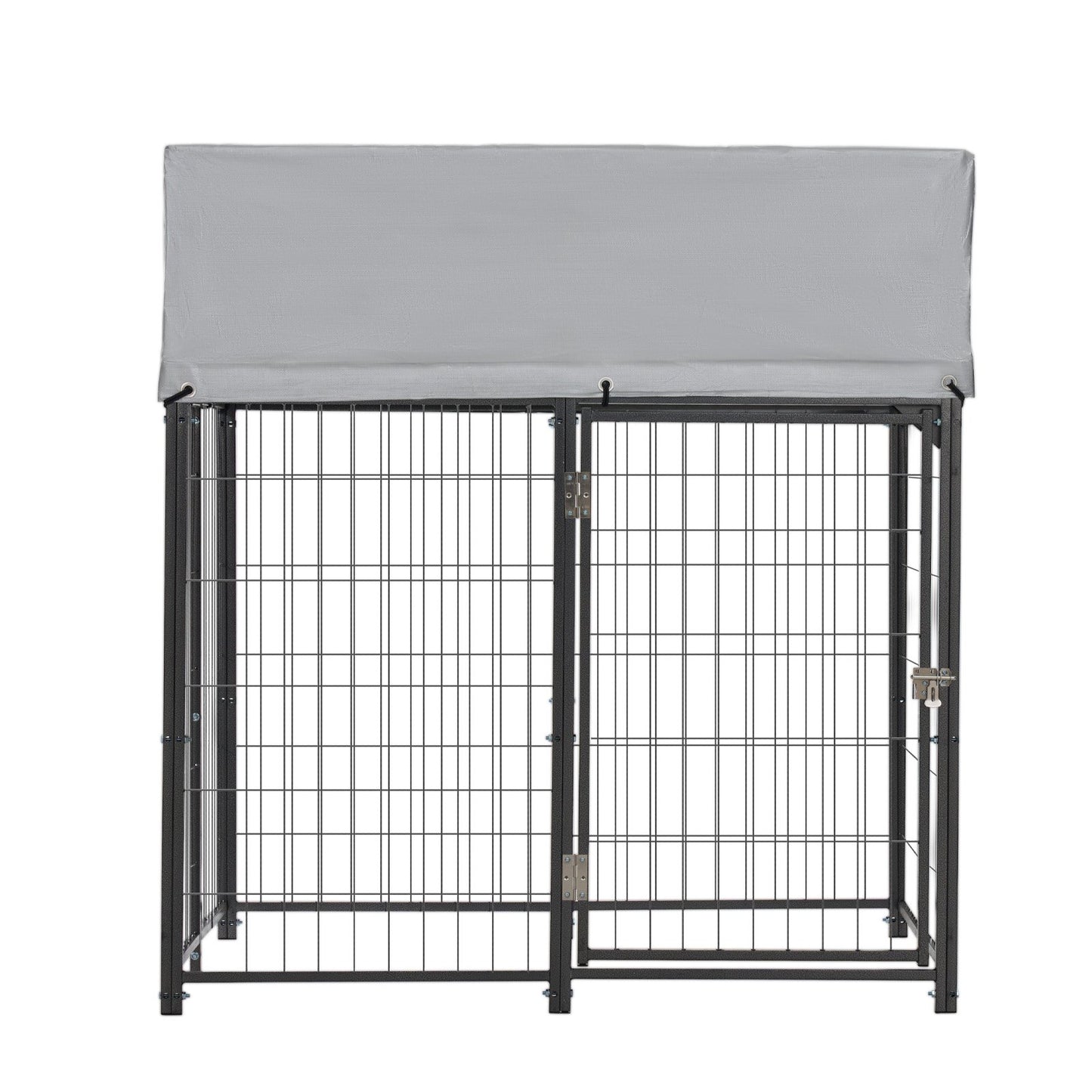 Outdoor Dog Kennel, 1.12 x 1.15 x 1.25 m  Large Dog Kennel with Secure Lock, Outside Dogs Enclosures with UV-Resistant & Waterproof Roof Cover, Heavy Duty Pet Crate Cage Run for Large Dogs