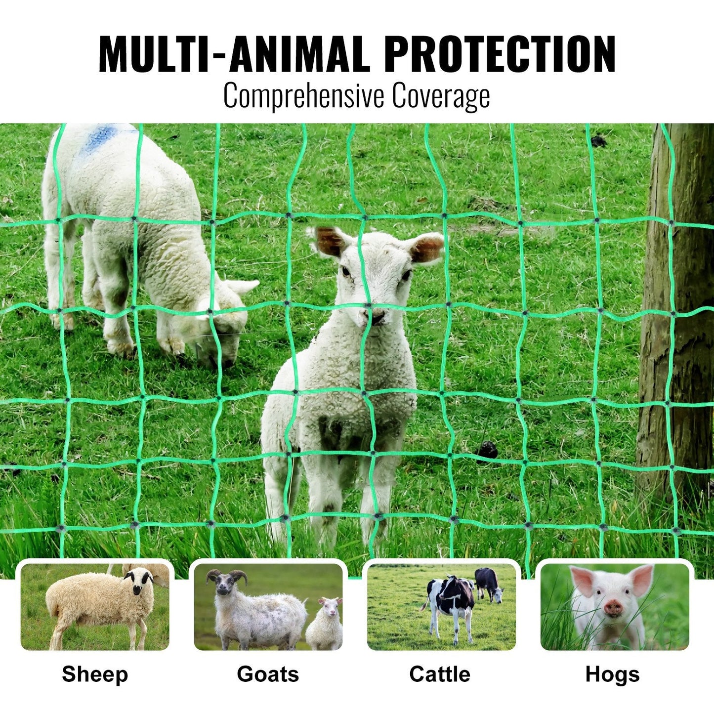 Electric Fence Netting with Posts, 0.88 x 49.98 m, for Farm & Backyard Use