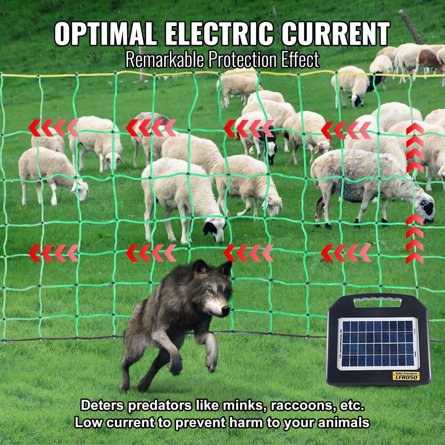 Electric Fence Netting with Posts, 0.88 x 49.98 m, for Farm & Backyard Use
