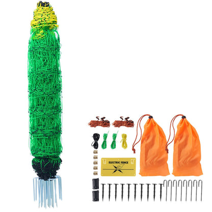 Electric Fence Netting with Posts, 0.88 x 49.98 m, for Farm & Backyard Use