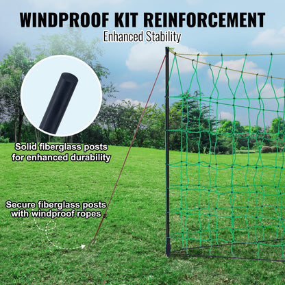 VEVOR Electric Fence Netting, 1.06 x 49.98 m, PE Net Fencing with Posts & Double-Spiked