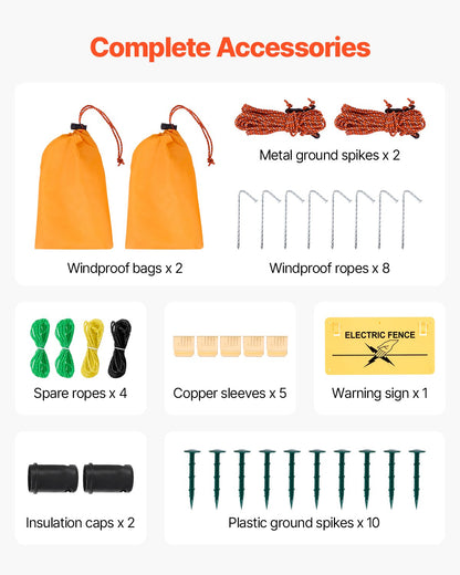 Electric Fence Netting, 1.27 m x 50 m, Livestock Net Fencing with Posts & Stakes, Portable Mesh Nets for Goats, Sheep, Deer, Hogs, Dogs, Electric Fencing for Backyards, Gardens, Farms, Ranches