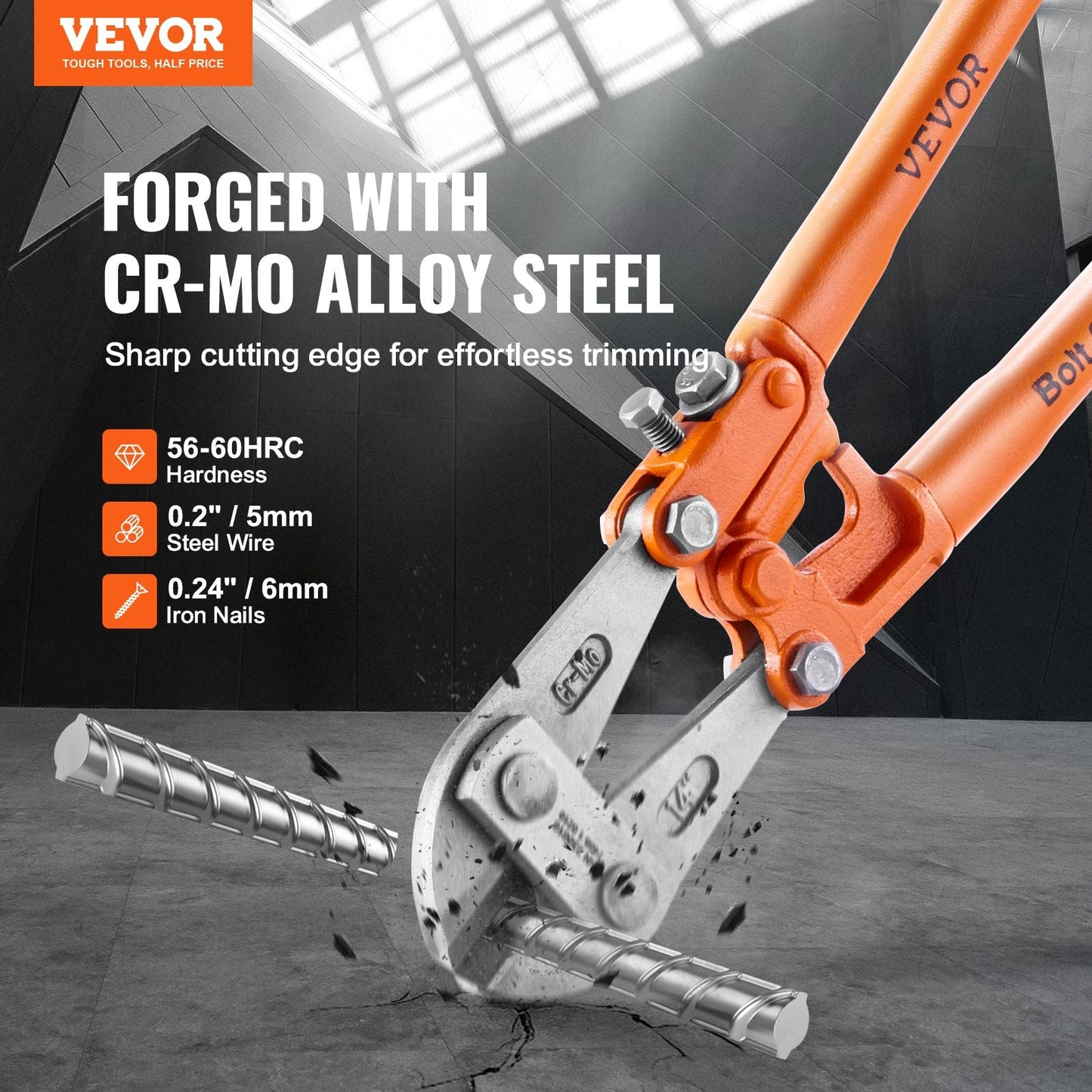 14" Heavy Duty Bolt Cutter with Non-Slip Grip for Steel & Iron Cutting