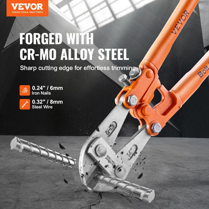 Heavy-Duty 0.46m Bolt Cutter with Ergonomic Handle, Alloy Steel Jaws