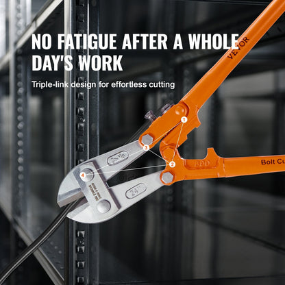 24" Industrial Bolt Cutter with Bi-Material Handle, Cuts up to 11 mm Wire