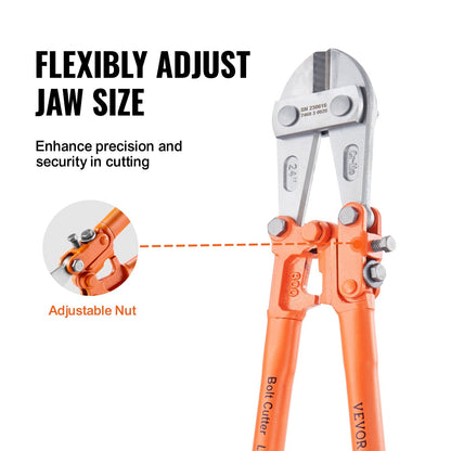 24" Industrial Bolt Cutter with Bi-Material Handle, Cuts up to 11 mm Wire